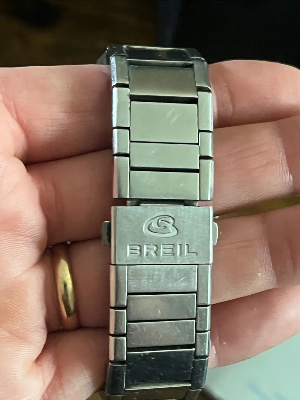 Vintage Men’s Watch Italian Designer BREIL Chronograph Blue & Silver Wristwatch